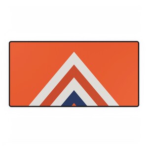 Abstract Racing Stripe Desk Mat, Orange Deep Blue Geometric Desk Pad (Zandvoort Orange), Gift for Car Lovers image 2
