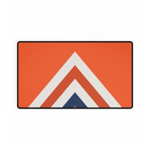 Abstract Racing Stripe Desk Mat, Orange Deep Blue Geometric Desk Pad (Zandvoort Orange), Gift for Car Lovers image 10