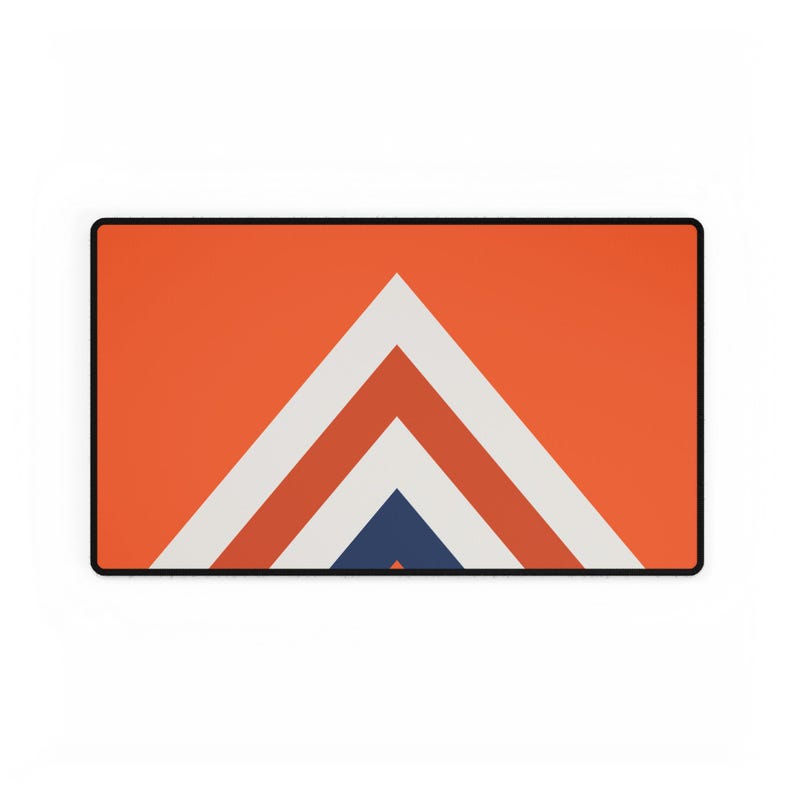 Abstract Racing Stripe Desk Mat, Orange Deep Blue Geometric Desk Pad (Zandvoort Orange), Gift for Car Lovers image 10