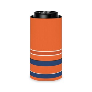 Abstract Racing Stripe Can Cooler, Orange Deep Blue Geometric Can Insulator (Zandvoort Orange), Motorsport Gift image 9