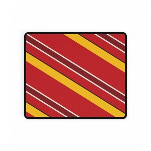 Abstract Racing Stripe Desk Mat, Racing Red Shield Yellow Geometric Desk Pad (Modena Red), Gift for Car Lovers image 6