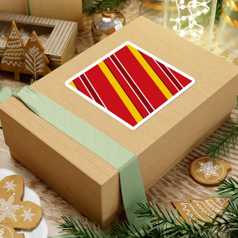 Abstract Racing Stripe Sticker, Racing Red Shield Yellow Geometric Vinyl Decal (Modena Red), Car Lover Gift Bild 7