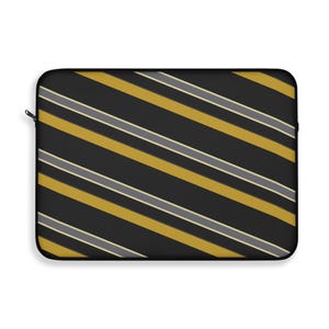Abstract Racing Stripe Laptop Sleeve, Black Gold Geometric Laptop Case (Midnight and Gold), Gift for Car Lovers image 8