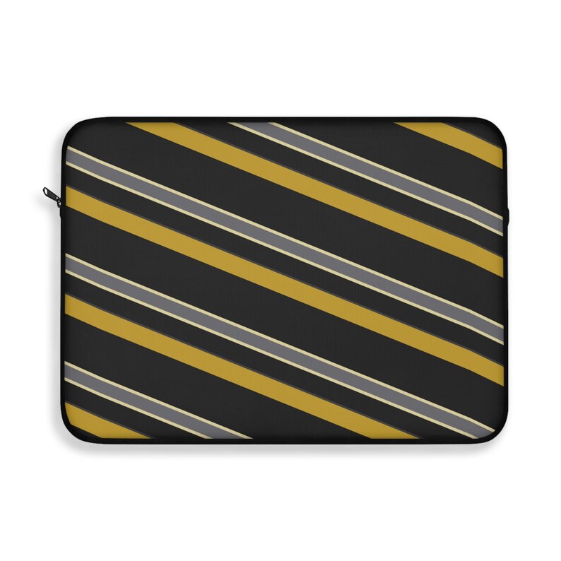 Abstract Racing Stripe Laptop Sleeve, Black Gold Geometric Laptop Case (Midnight and Gold), Gift for Car Lovers image 8