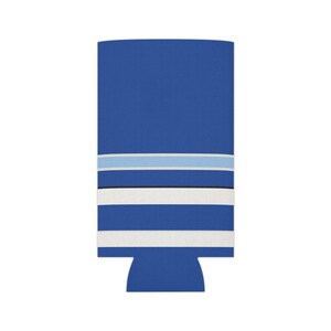 Abstract Racing Stripe Can Cooler, French Racing Blue Bone Geometric Can Insulator (Reims Blue), Motorsport Gift image 6
