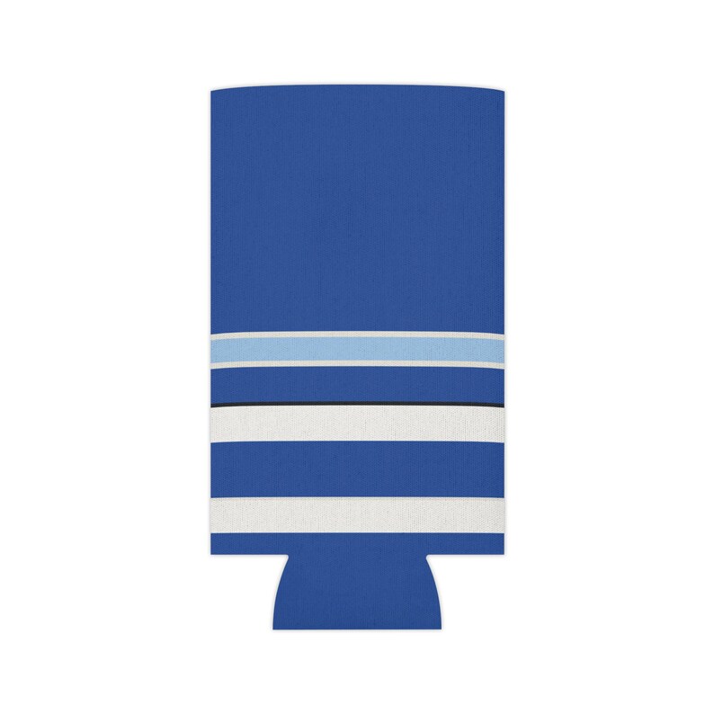 Abstract Racing Stripe Can Cooler, French Racing Blue Bone Geometric Can Insulator (Reims Blue), Motorsport Gift image 6