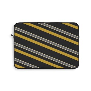 Abstract Racing Stripe Laptop Sleeve, Black Gold Geometric Laptop Case (Midnight and Gold), Gift for Car Lovers image 5