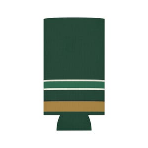 Abstract Racing Stripe Can Cooler, British Racing Green Brass Geometric Can Insulator (Brooklands Green), Motorsport Gift image 6