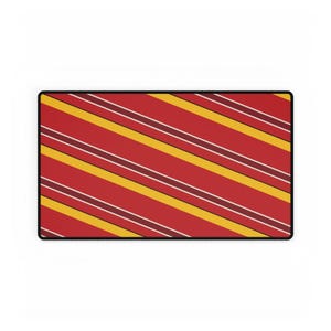 Abstract Racing Stripe Desk Mat, Racing Red Shield Yellow Geometric Desk Pad (Modena Red), Gift for Car Lovers image 10