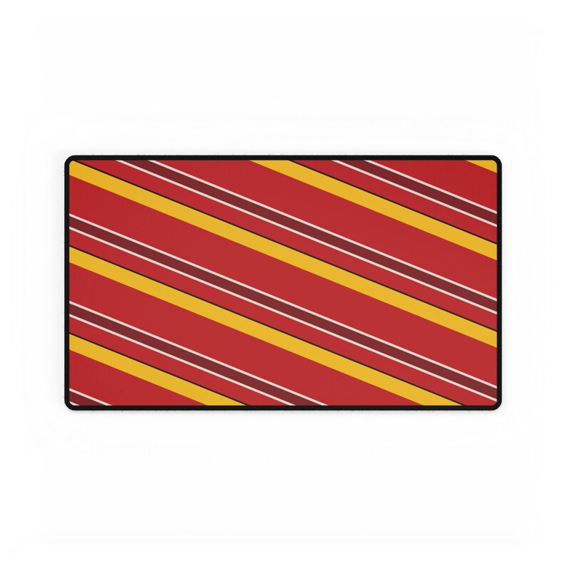 Abstract Racing Stripe Desk Mat, Racing Red Shield Yellow Geometric Desk Pad (Modena Red), Gift for Car Lovers image 10