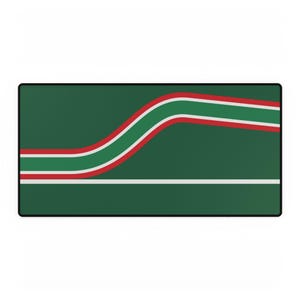 Abstract Racing Stripe Desk Mat, Green White Red Geometric Desk Pad (Bathurst Green), Gift for Car Lovers image 2