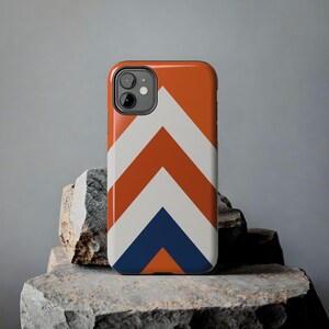 Abstract Racing Stripe Phone Case, Orange Deep Blue Geometric Cover (Zandvoort Orange), Retro Motorsport Gift imagen 6