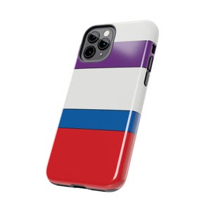 Abstract Racing Stripe Phone Case, Light Blue Violet Red Geometric Cover (Bavarian Three), Retro Motorsport Gift image 10