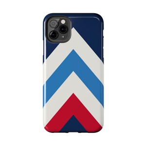 Abstract Racing Stripe Phone Case, Navy Azure Signal Red Geometric Cover (Riviera Stripe), Retro Motorsport Gift image 15