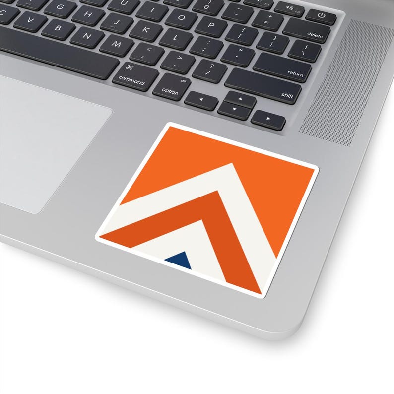 Abstract Racing Stripe Sticker, Orange Deep Blue Geometric Vinyl Decal (Zandvoort Orange), Car Lover Gift Bild 3