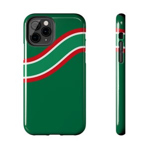 Abstract Racing Stripe Phone Case, Green White Red Geometric Cover (Bathurst Green), Retro Motorsport Gift image 8