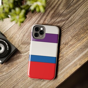 Abstract Racing Stripe Phone Case, Light Blue Violet Red Geometric Cover (Bavarian Three), Retro Motorsport Gift image 13