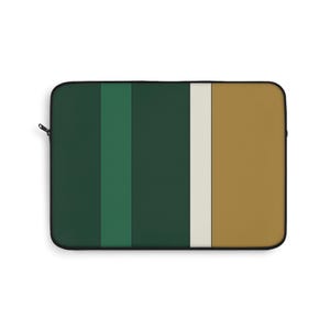 Abstract Racing Stripe Laptop Sleeve, British Racing Green Brass Geometric Laptop Case (Brooklands Green), Gift for Car Lovers imagem 5