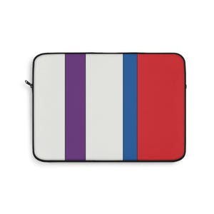Housse pour ordinateur portable à rayures de course abstraites, étui géométrique bleu clair, violet et rouge (Bavarian Three), cadeau pour les passionnés de voitures image 5