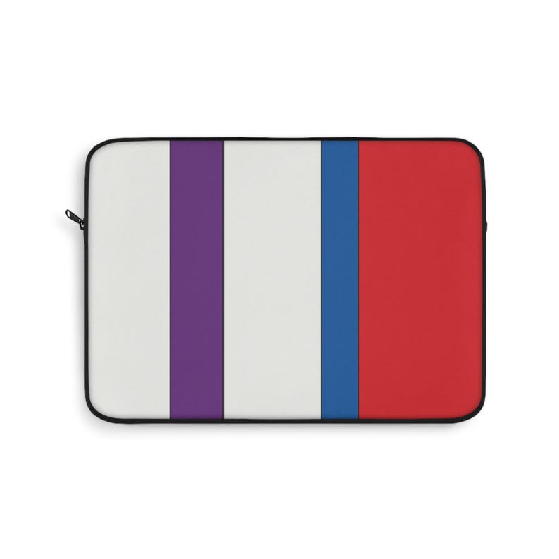 Housse pour ordinateur portable à rayures de course abstraites, étui géométrique bleu clair, violet et rouge (Bavarian Three), cadeau pour les passionnés de voitures image 5