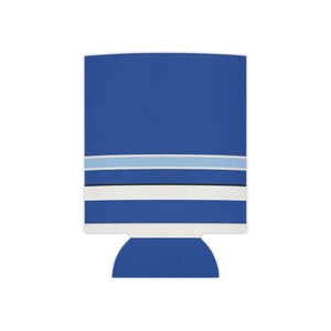 Abstract Racing Stripe Can Cooler, French Racing Blue Bone Geometric Can Insulator (Reims Blue), Motorsport Gift image 3
