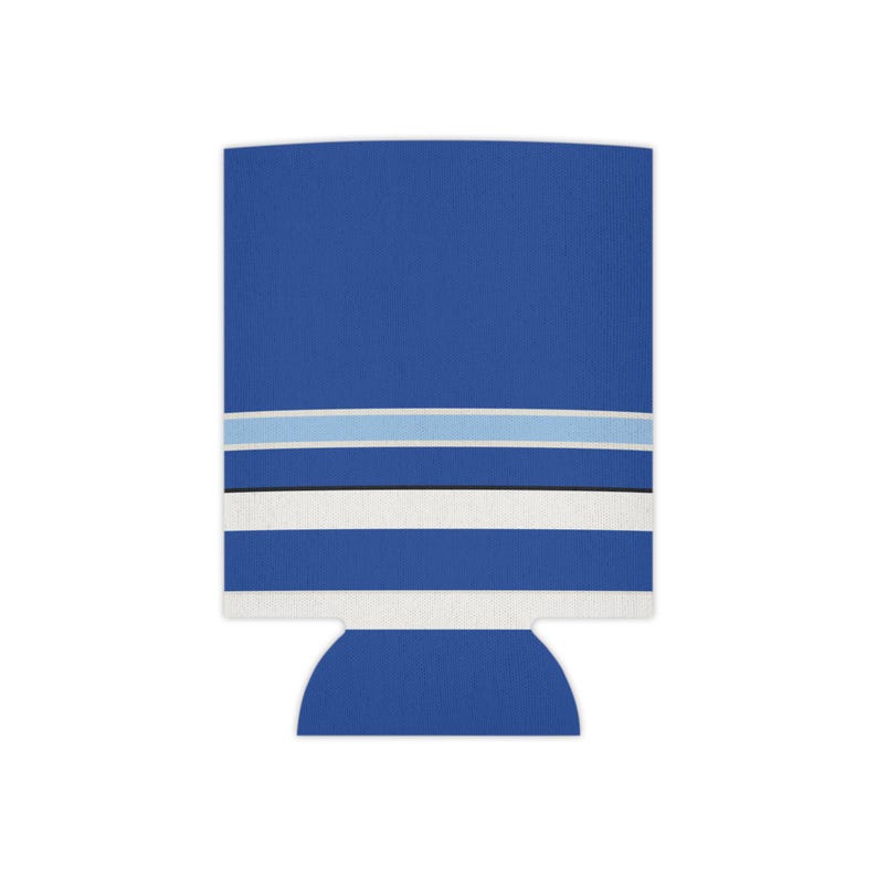 Abstract Racing Stripe Can Cooler, French Racing Blue Bone Geometric Can Insulator (Reims Blue), Motorsport Gift image 2