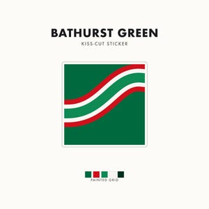 Abstract Racing Stripe Sticker, Green White Red Geometric Vinyl Decal (Bathurst Green), Car Lover Gift