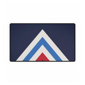 Abstract Racing Stripe Desk Mat, Navy Azure Signal Red Geometric Desk Pad (Riviera Stripe), Gift for Car Lovers Bild 10