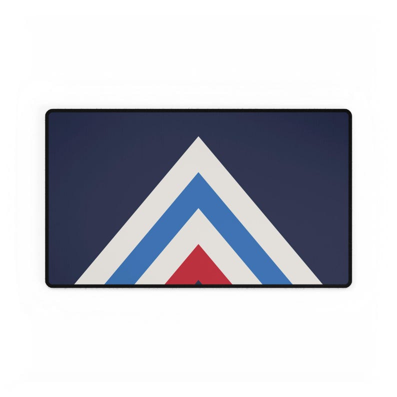 Abstract Racing Stripe Desk Mat, Navy Azure Signal Red Geometric Desk Pad (Riviera Stripe), Gift for Car Lovers Bild 10