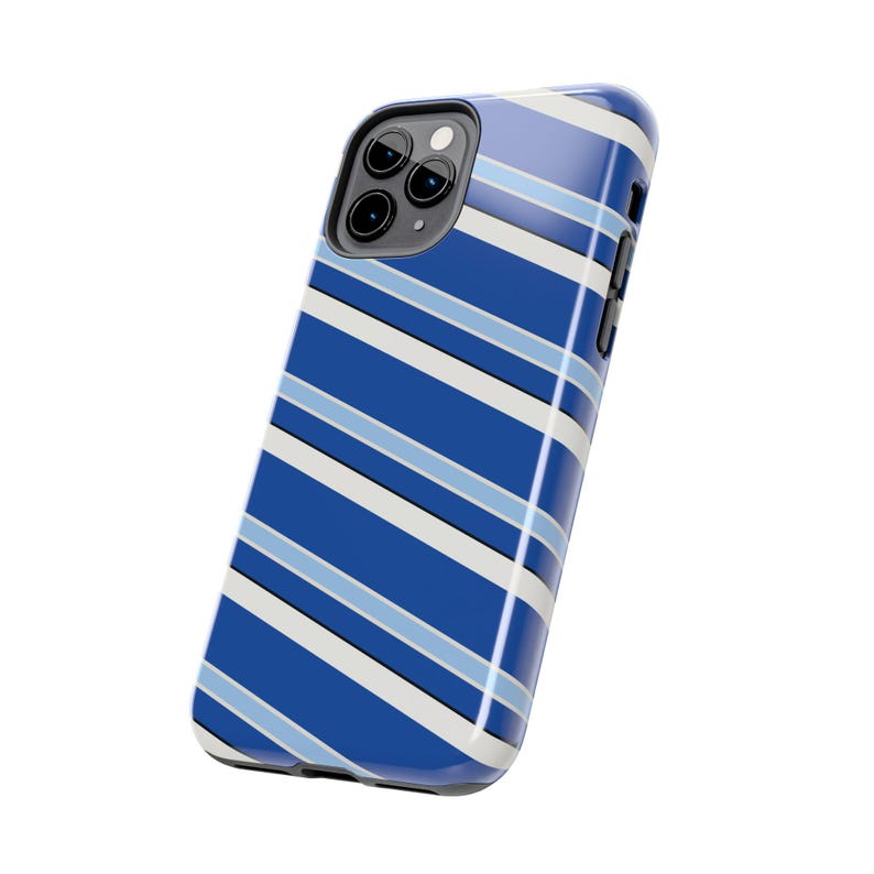 Abstract Racing Stripe Phone Case, French Racing Blue Bone Geometric Cover (Reims Blue), Retro Motorsport Gift image 10