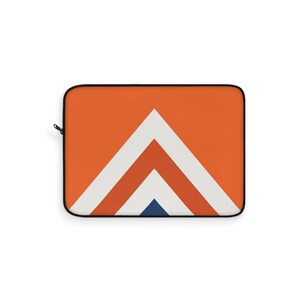 Abstract Racing Stripe Laptop Sleeve, Orange Deep Blue Geometric Laptop Case (Zandvoort Orange), Gift for Car Lovers Bild 2
