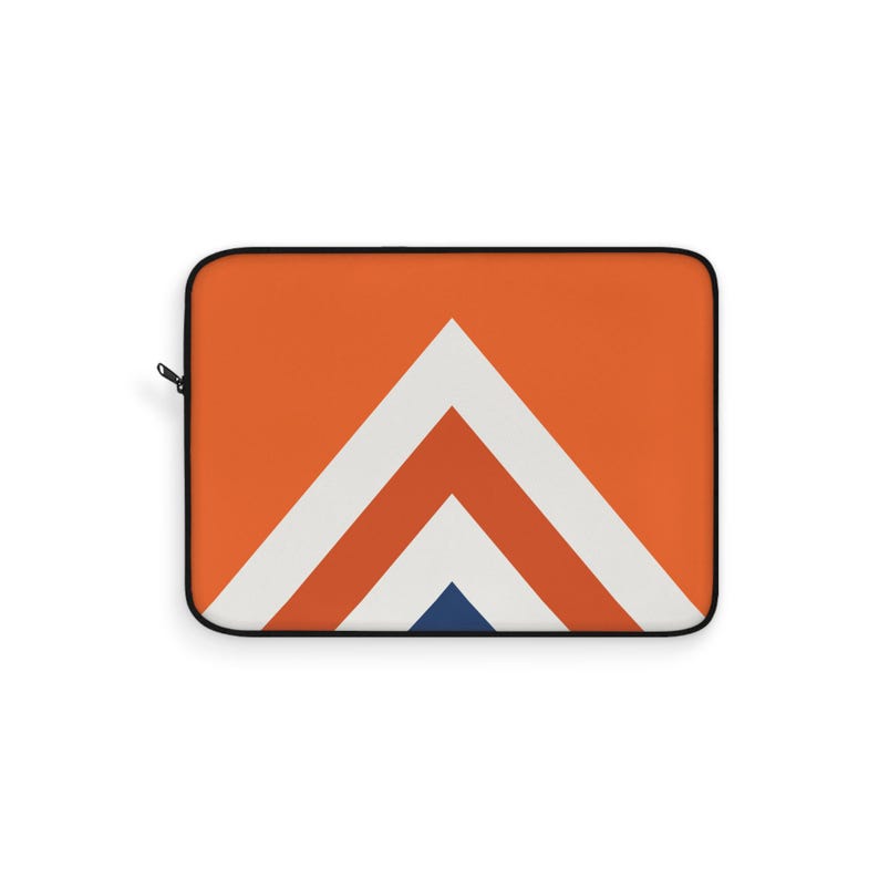 Abstract Racing Stripe Laptop Sleeve, Orange Deep Blue Geometric Laptop Case (Zandvoort Orange), Gift for Car Lovers Bild 2