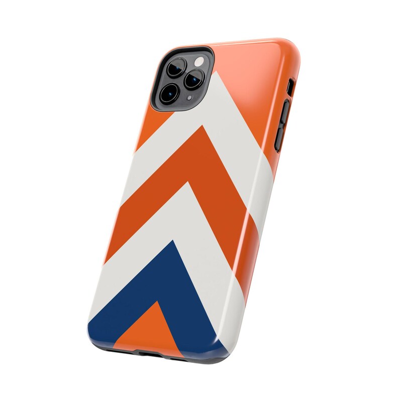 Abstract Racing Stripe Phone Case, Orange Deep Blue Geometric Cover (Zandvoort Orange), Retro Motorsport Gift imagen 16