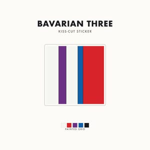 Abstract Racing Stripe Sticker, Light Blue Violet Red Geometric Vinyl Decal (Bavarian Three), Car Lover Gift image 1