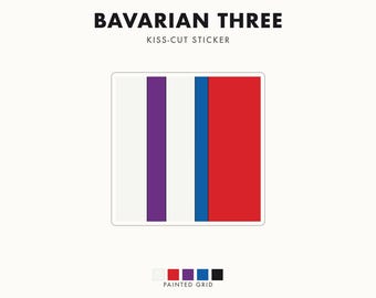 Abstract Racing Stripe Sticker, Light Blue Violet Red Geometric Vinyl Decal (Bavarian Three), Car Lover Gift