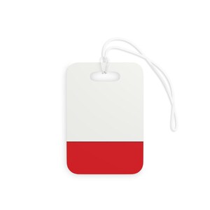 Abstract Racing Stripe Luggage Tag, Light Blue Violet Red Geometric Bag Tag (Bavarian Three), Travel Gift for Him image 3