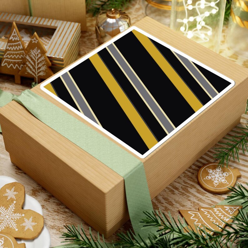 Abstract Racing Stripe Sticker, Black Gold Geometric Vinyl Decal (Midnight and Gold), Car Lover Gift imagen 10