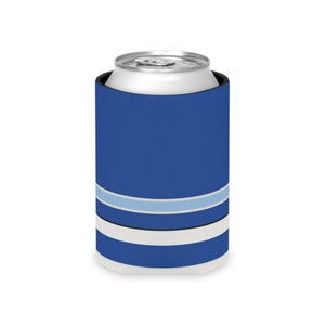 Abstract Racing Stripe Can Cooler, French Racing Blue Bone Geometric Can Insulator (Reims Blue), Motorsport Gift image 4