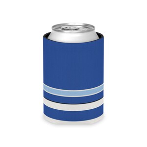 Abstract Racing Stripe Can Cooler, French Racing Blue Bone Geometric Can Insulator (Reims Blue), Motorsport Gift image 5