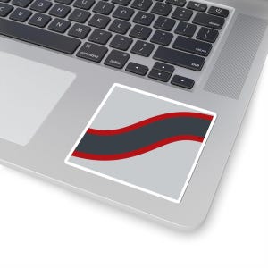Abstract Racing Stripe Sticker, Silver Racing Red Geometric Vinyl Decal (Avus Silver), Car Lover Gift imagen 4