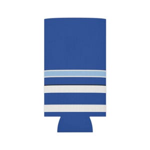 Abstract Racing Stripe Can Cooler, French Racing Blue Bone Geometric Can Insulator (Reims Blue), Motorsport Gift image 7