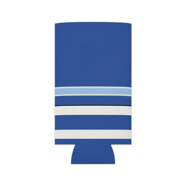 Abstract Racing Stripe Can Cooler, French Racing Blue Bone Geometric Can Insulator (Reims Blue), Motorsport Gift image 7