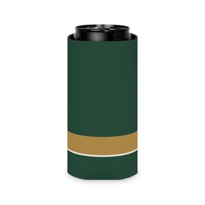 Abstract Racing Stripe Can Cooler, British Racing Green Brass Geometric Can Insulator (Brooklands Green), Motorsport Gift image 9