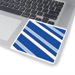 Abstract Racing Stripe Sticker, French Racing Blue Bone Geometric Vinyl Decal (Reims Blue), Car Lover Gift bild 6