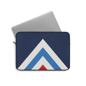 Abstract Racing Stripe Laptop Sleeve, Navy Azure Signal Red Geometric Laptop Case (Riviera Stripe), Gift for Car Lovers image 6
