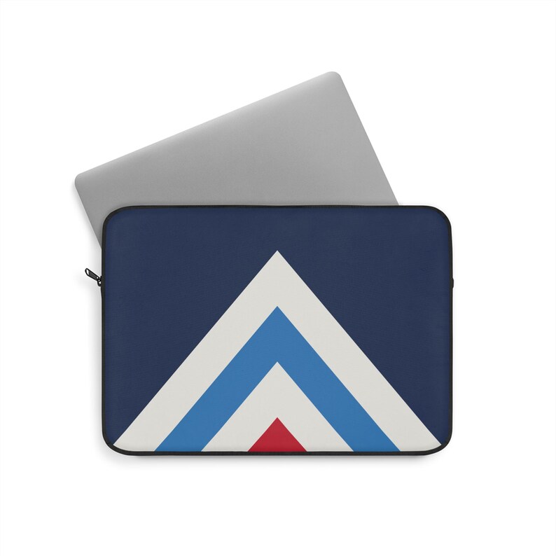 Abstract Racing Stripe Laptop Sleeve, Navy Azure Signal Red Geometric Laptop Case (Riviera Stripe), Gift for Car Lovers image 6