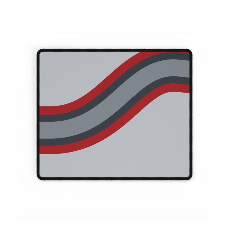 Abstract Racing Stripe Desk Mat, Silver Racing Red Geometric Desk Pad (Avus Silver), Gift for Car Lovers Bild 6