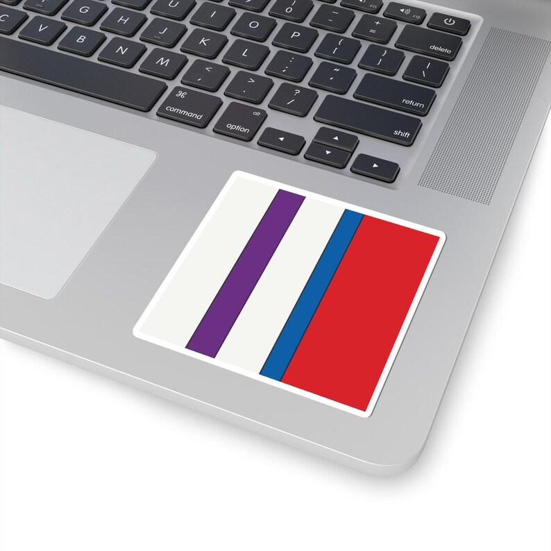 Abstract Racing Stripe Sticker, Light Blue Violet Red Geometric Vinyl Decal (Bavarian Three), Car Lover Gift image 3