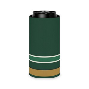 Abstract Racing Stripe Can Cooler, British Racing Green Brass Geometric Can Insulator (Brooklands Green), Motorsport Gift image 8