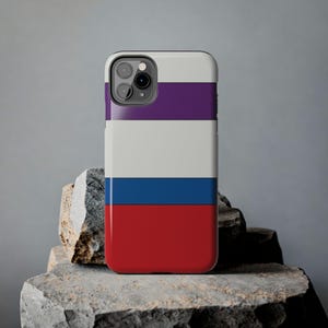 Abstract Racing Stripe Phone Case, Light Blue Violet Red Geometric Cover (Bavarian Three), Retro Motorsport Gift image 18